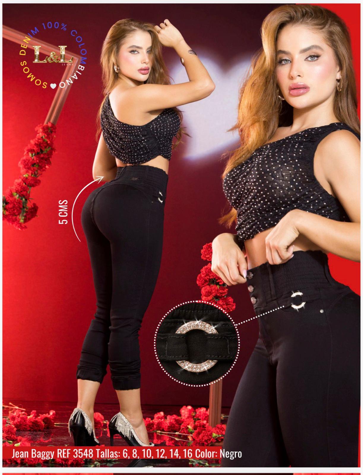 jean baggy – ref 3548 (detalle metálico) – color negro